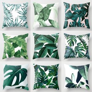 Oreillers décoratifs plantes tropicales nordiques imprimer housse de coussin Polyester jeter oreiller canapé décor à la maison taie d'oreiller