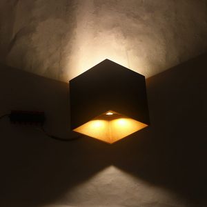 Nordic Wall Lamp 6W 12 W LED Aluminium Outdoor Indoor IP65 Up Down Black Modern Modern voor Thuis Traps Slaapkamer Nachtkast Badkamer Licht