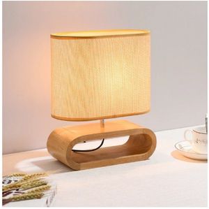 Base en bois nordique lampe de table abat-jour en tissu lampes de table pour salon chambre chevet lampes de lecture luminaire E27 décor intérieur