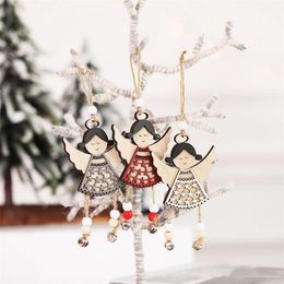 Nordic Houten Angel Doll Opknoping Ornamenten Kerstdecoratie Wind Chime Hanger Xmas Tree Decor Navidad Craft Gift