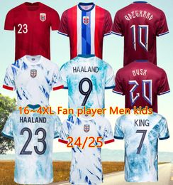 Norge 2024 Jerseys de fútbol Haaland Odegaard Thorsby Larsen Norvegia Equipo nacional 24 25 Norvege Sorloth Noreg 2025 Camisa de fútbol de Noruega Noruega 1998 1999 Retro