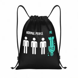 Personnes normales moi Sacs à cordon Men Femmes Portable Gym Sports Sackpack Funny Scuba Diving Shop Backpacks W7Gy #