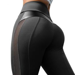 Normov Dames Workout Push Up Fitness Leggins Sexy Leather Leggings Sport Hight Taille voor kleding 2111204