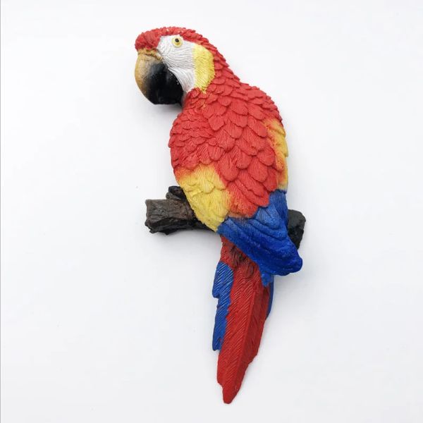 América del Norte Dominican 3d Parrot Bird Refrigerator Magnets Sticker para decoración del hogar Refinete estereoscópica imán