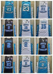 Jerseys de baloncesto de Carolina North Carolina NCAA Basketball 23 Michael College Jersey Laney Bucs Jerseys de la escuela secundaria todos cosidos 15 Carter Michael 2 Anthony