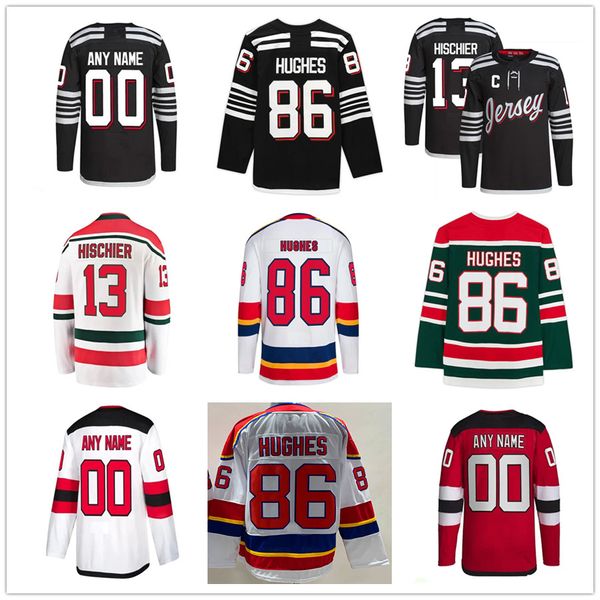 New Jersey Hockey 86 Jack Hughes Reverse Retro Nico Hischier Luke Hughes Jesper Bratt Dougie Hamilton Dawson Mercer Martin Brodeur Personnalisé Hommes Jeunes Femmes maillots