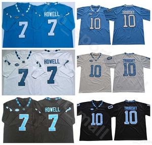 North Carolina Tar Heels Football College 7 Sam Howell Jersey University 10 Mitchell Trubisky Uniforme Noir Bleu Blanc Cousu Respirant