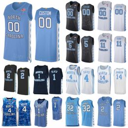 North Carolina Tar Heels Jerseys College Basketball 2 Caleb Love 5 Armando Bacot 4 R.J Davis 32 Pete Nance 1 Leaky Black 14 Puff Johnson 11 Dmarco Dunn Stitched Team NCAA