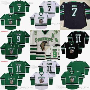 Dakota del Norte Fighting Sioux College Jerseys de hockey sobre hielo Hombre Ed 9 Jonathan Toews 11 Zach Parise 7 T.J.Jersey de la Universidad de Oshie