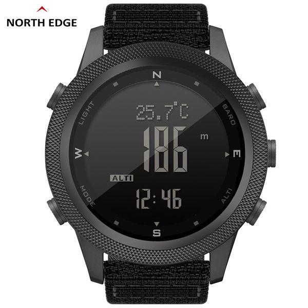 North Edge Apache-46 Sports Sports Smart Watch Smart Watch Digital Barómetro Barómetro habilitado con estuche de metal para iOS con brújula