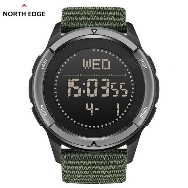 North Edge APLS Mens Digital Carbon Fiber Watch Shock Militraly Sports Super Light Outdoor Compass Imperpass 50m Wrist Wrists 240428