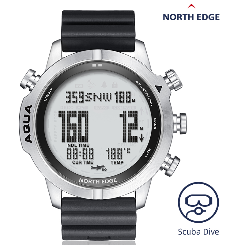 North Edge AQUA MEN'SCLUNG SCUBA SCUBA SCUBA NDL 200M ALTIMETER BASSOGLIO SNORK SNORKING OROLOGI