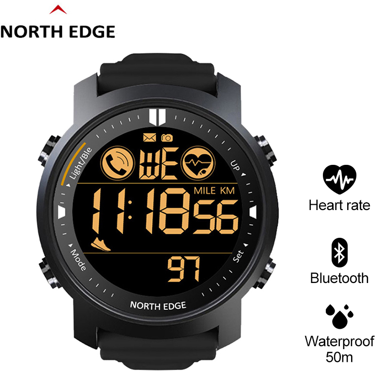 North Edge Laker Sports Digital Smart Watch com App Control Gerenciamento de saúde Lembrete de chamadas e recursos de tirar fotos