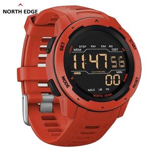North Edge Mars Heren Digitale Horloge Heren Militaire Sport Horloges Waterdichte 50m Stappenteller Calorieën Stopwatch Hourly Wekker 220418