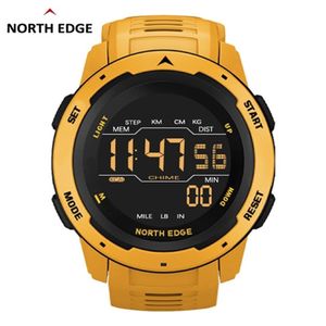 NORTH EDGE hommes montre numérique hommes montres de sport double temps podomètre réveil étanche 50 M montre numérique horloge militaire 272d