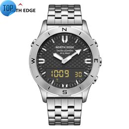 North Edge – montre de sport pour hommes, léopard des neiges, étanche 50M, altimètre, baromètre, numérique, Business, luxe, boussole