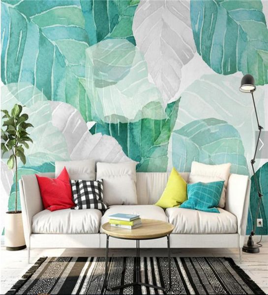 Europe du Nord Design Tropical Wallpaper PO mur mural pour le salon chambre à coucher feuille de luxe papier mural personnalisé toute taille 6536009