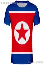 CORÉE DU NORD t-shirt bricolage sur mesure nom numéro prk t-shirt drapeau de la nation kp pays coréen RPDC collège imprimer po vêtements 22076696528