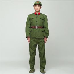 Noord-Koreaanse soldatenuniform Rode bewakers groen prestatiekostuum toneelfilm televisie Acht Route Leger Outfit Vietnam Military2267