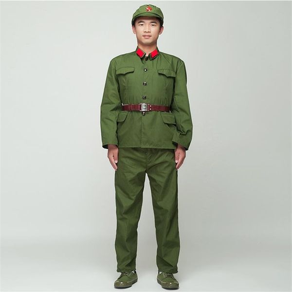 Uniforme de soldat nord-coréen gardes rouges vert performance costume scène film télévision huit route armée tenue Vietnam Military221c