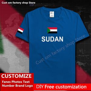 Nord-Soudan Soudanais Coton T-shirt Personnalisé Jersey Fans DIY Nom Numéro Marque De Mode Hip Hop Lâche Casual T-shirt SDN Islam 220616gx