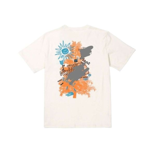 Camiseta North Face Designer, camiseta Original de calidad para mujer, camiseta de manga corta con árbol de girasol, camiseta de tendencia de Graffiti para estudiantes