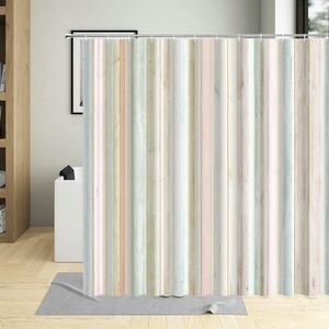 Noord -Europa eenvoud Geometrie Douche Gordijn Patroon Wave Stripe Art Badkamer met haak Waterdicht wasbaar wasbaar stofpak