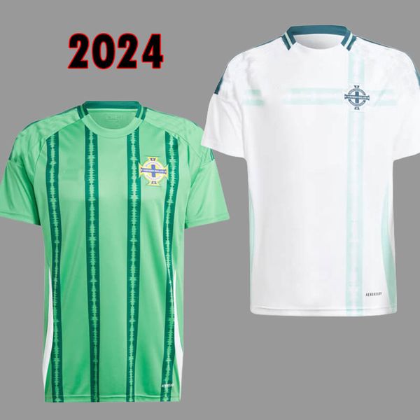 Irlanda del Norte 2024 Eurocopa Jersey de fútbol Nuevo 2025 Equipo nacional 24 25 Camiseta de fútbol Hombres Kit para niños Conjunto Hogar Verde Visitante Blanco Uniforme masculino CHARLES THOMPSON MCNAIR