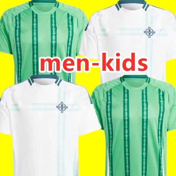 IRLANDA DEL NORTE 2024 Eurocopa de fútbol Jersey Nuevo 2025 EVANS Equipo nacional 24 25 Camiseta de fútbol Hombres Niños Kit Conjunto Hogar Verde Visitante Uniforme blanco CHARLES THOMPSON