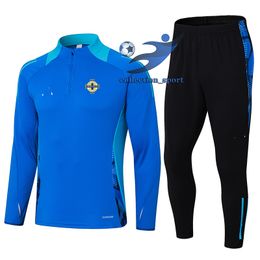 Noord -Ierland National Men's Adult Half Zipper Trainingspak met lange mouwen Outdoor Sports Home Leisure Suit Sweatshirt Jogging Sportswear