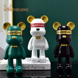 Northeuins Resin 23cm violent ours figurines Childrens Gift Cartoon Trend Doll Model Model Collection Ornement Decoration Article 240416