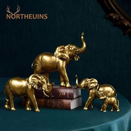 Northeuins Resin Elephant Figurinas para la fortuna interior de la suerte Colección de la colección del hogar Decoración del accesorio de sala de estar 240411