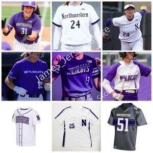 Maillot de baseball des Wildcats du NORD-OUEST 2 Lauren Sciborski 3 Gracie Huff 4 Maeve Nelson Bridget Donahey Ashley Schultz Kelsey Nader Skyler Shellmyer Kansas Robinson