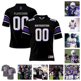 Northwestern Wildcats voetbalshirt 89 Charlie Mangieri 63 Dom D'Antonio 53 Jaiden Cameron 12 Nigel Williams 93 Brendan Flakes 25 Caleb Komolafe 7 Ore Adeyi