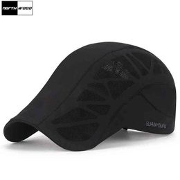 Northwood Solide Herren Sommer Kappe Mit Mesh Berets Atmungsaktive Outdoor Frauen Hut Schnell Trocknend Größe Einstellbar Gorras Planas J220722