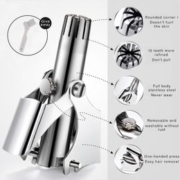Nose and ear trimmer for men Stainless Steel Manual Trimmer for Nose Razor Shaver Washable Nose Ear Hair Trimmer