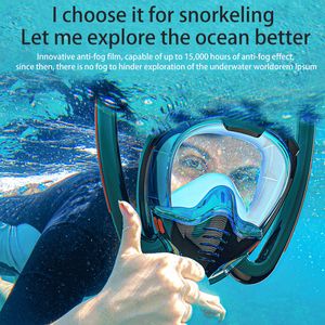 Nose Clip Snorkeling Mask Double Tube Silicone Full Dry Diving Adult Swimming Goggles Self Contained Underwater Breathing 230715