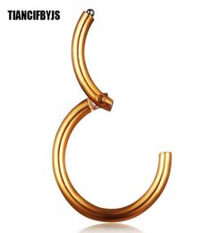 Neus Hoop Clicker Ring 16G lage Tragus Retainer Body Piercing Sieraden septum ringen voor vrouwen piercing neus schroef6224301