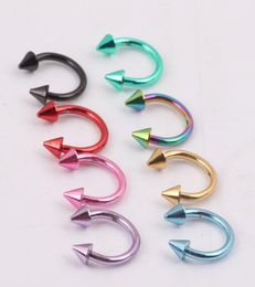 Pin de nez N04 100pcslot mélange 8Colors 16G CONE CIRCULAIRES HORDESHOES SEAU NEUS BANDES PERCIEUR CORPS BILANDS 2316813