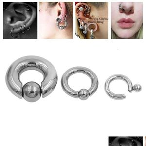 Anillos de nariz Studs 1 Tarjeta de acero inoxidable de gran tamaño Bola Anillo de nariz Accesorio Humano Punk Punción Gota Entrega Joyería Joyería del cuerpo Dhl6J