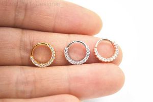 Neus Ringen Studs 10 stks Lichaam Sieraden Piercing - CZ Shining Lip Labret Ring Oor Helix Bar Lip Piercing Bend Neus Septum Ring 18gx6/8mm Drie Kleuren L230806