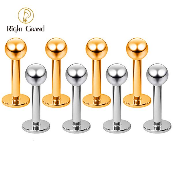 Nez Anneaux Goujons 10pcslot Droite Grand ASTM F136 Filetage Interne Labret Stud Corps Piercing 3mm Boule Labret Monroe Anneau À Lèvres pour Femmes 230425