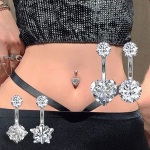 Neusringen Studs 1 st navel piercing voor vrouwen sexy meisje navel body sieraden 316L staal zirkoon ronde hartster vorm helix oorr 230325