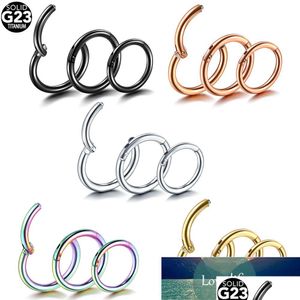 Neusringen Studs 1 pc G23 titanium scharnierende segmentring open kleine septum piercing oorbellen vrouwen mannen oor lichaam sieraden facto dhgarden dhxfo