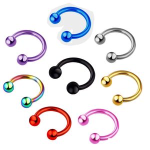 Anneaux de nez Goujons 1pcs D Faux anneau de nez Hoop Septum Anneaux Mode Fer à cheval en acier inoxydable Piercing Bijoux Drop Livraison Bijoux B Dhunl