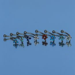 Neuspiercings Studs 36 Wenkbrauwpiercing Prong Set Opaal Zirkoon 16G Interne Draad Banaan Gebogen Lip Navel Sieraden 230325