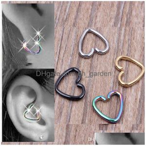 Neusringen Studs 40 -stks/kavel gemengd 4 kleuren oor kraakbeen oorbellen Piercing hart labret lip hoepel body sieraden drop levering dhgarden dh4iw