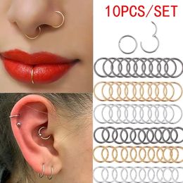 Neusringen Studs 510 stks Neuringen Septum Piercing Clicker Neus Hoops Piercings scharnierende segmentringen Helix Piercing unisex Body Jewelry 230328