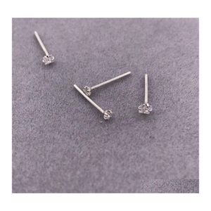 Nez Anneaux Goujons 925 Sterling Sier 1,5 Mm Cristal Clair Goujon Broche Droite Mode Femmes Nariz Piercing Bijoux 36 Pcs / Pack626 T2 Dr Dhsr0