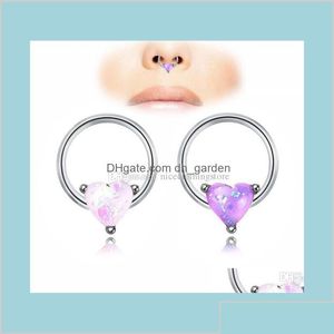 Neusringen studs aankomst roestvrijstalen hoepel liefde hart body piercing sieraden u7vj6 rbiyr drop levering dh5ux